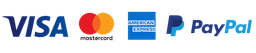 Visa, Mastercard, Amex, PayPal